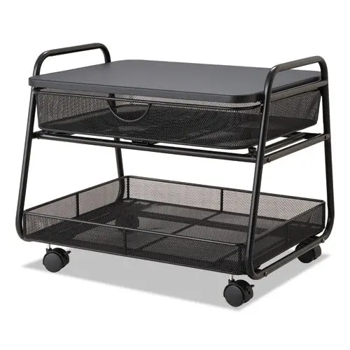 Onyx Under Desk Machine Stand, 2 Shelves, 21W X 16D X 17.5H, Black, 100-Lb Capacity 1