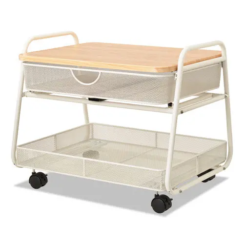 Onyx Under Desk Machine Stand, 2 Shelves, 21W X 16D X 17.5H, White, 100-Lb Capacity 1
