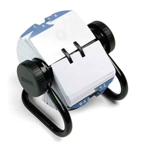 Open Rotary Card File Holds 500 2-1-4 X 4 Cards, Black 1
