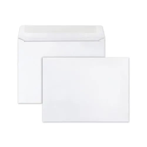 Open-Side Booklet Envelope, #10 1-2, Cheese Blade Flap, Gummed Closure, 9 X 12, White, 250-Box 1