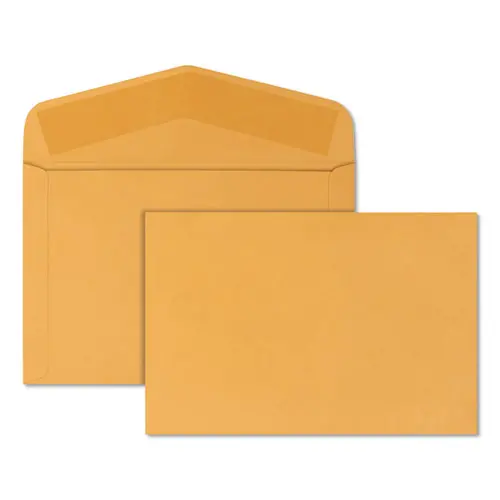 Open-Side Booklet Envelope, #15, Hub Flap, Gummed Closure, 10 X 15, Brown Kraft, 100-Box 1