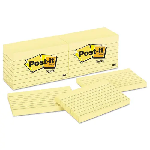 Original Pads In Canary Yellow, 3 X 5, Lined, 100-Sheet, 12-Pack 1