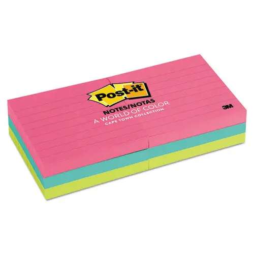 Original Pads In Cape Town Colors, 3 X 3, Lined, 100-Sheet, 6-Pack 1