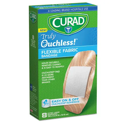 Ouchless Flex Fabric Bandages, 1.65 X 4, 8-Box 1