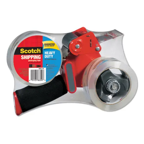 Packaging Tape Dispenser With Two Rolls Of Tape, 1.88" X 54.6Yds 1