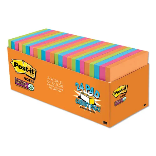 Pads In Rio De Janeiro Colors, 3 X 3, 70-Sheet Pads, 24-Pack 1