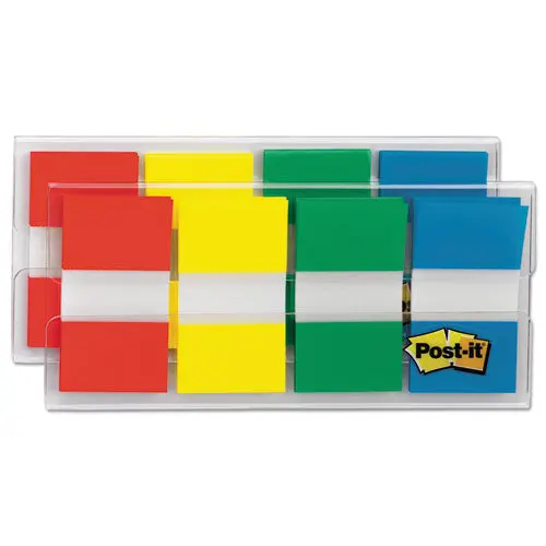 Page Flags In Portable Dispenser, Assorted Primary, 160 Flags-Dispenser 1