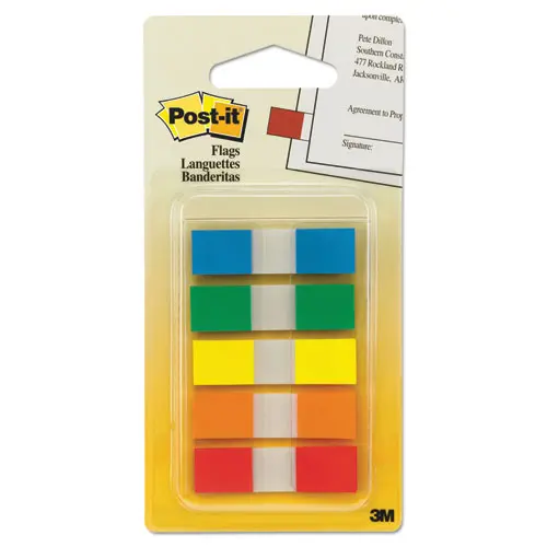 Page Flags In Portable Dispenser, Assorted Primary, 20 Flags-Color 1