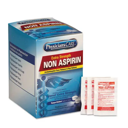 Pain Relievers-Medicines, Xstrength Non-Aspirin Acetaminophen,2-Packet,125 Pk-Bx 1