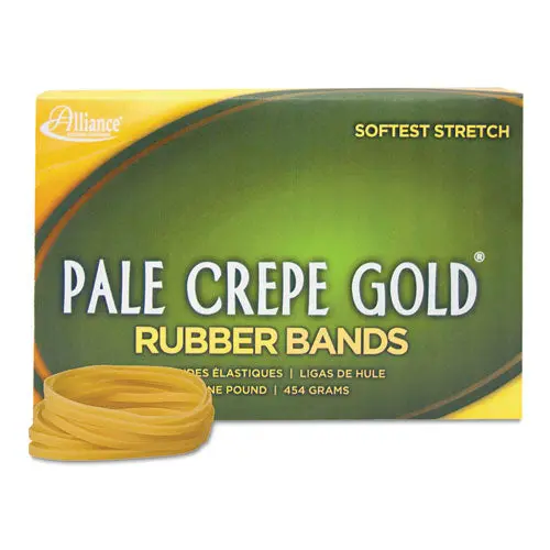 Pale Crepe Gold Rubber Bands, Size 32, 0.04" Gauge, Crepe, 1 Lb Box, 1,100-Box 1
