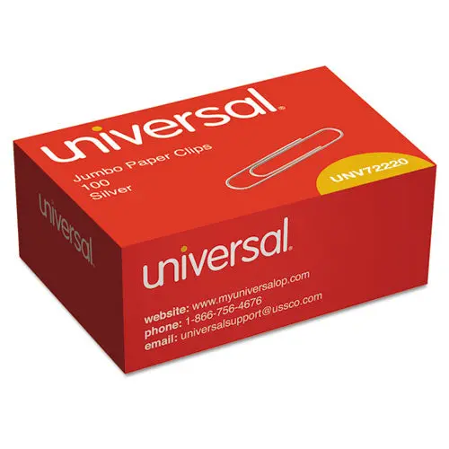 Paper Clips, Jumbo, Silver, 100-Box 1
