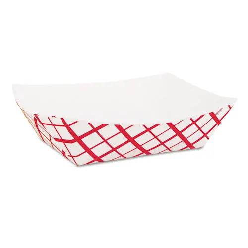 Paper Food Baskets, 1 Lb Capacity, Red-White, 1,000-Carton 1