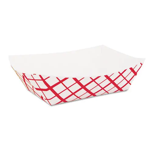Paper Food Baskets, 2 Lb Capacity, Red-White, 1,000-Carton 1