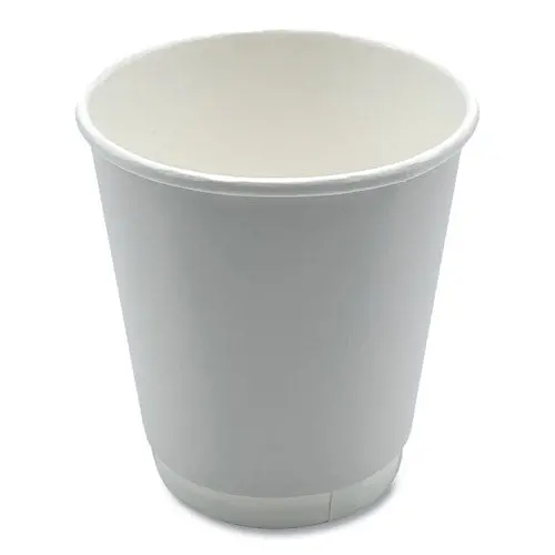 Paper Hot Cups, Double-Walled, 10 Oz, White, 25/Pack 1