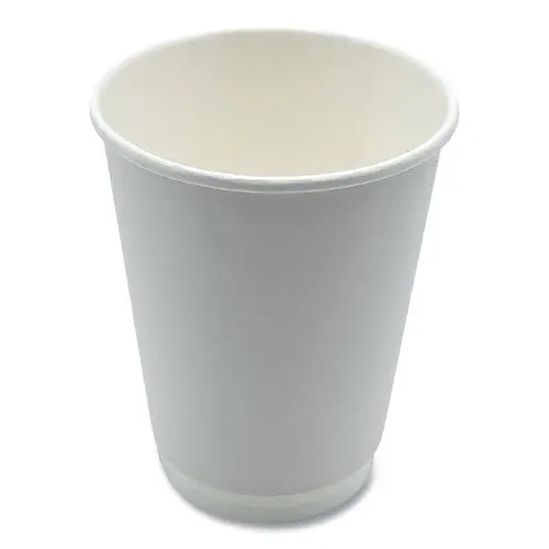 Paper Hot Cups, Double-Walled, 12 Oz, White, 25/Pack 1