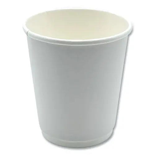 Paper Hot Cups, Double-Walled, 8 Oz, White, 25/Pack 1