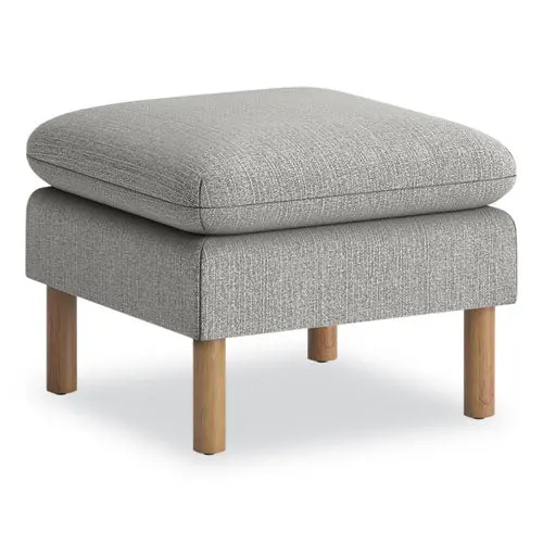 Parkwyn Ottoman, 23" X 23" X 17.5", Gray Seat, Oak Base 1