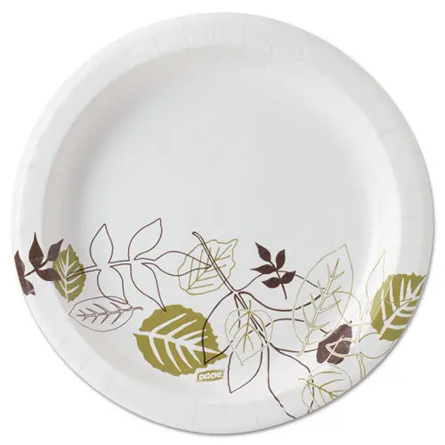 Pathways Soak-Proof Shield Mediumweight Paper Plates, 8 1-2", Grn-Burg, 1000-Ct 1