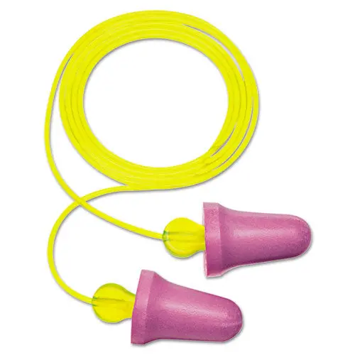 Peltor No-Touch Single-Use Earplugs, Corded, 29Nrr, Purple/Yellow, 100 Pairs 1