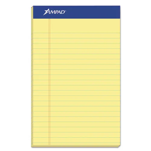 Perforated Writing Pads, Narrow Rule, 5 X 8, Canary, 50 Sheets, Dozen 1