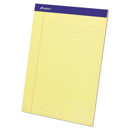 Perforated Writing Pads, Narrow Rule, 8.5 X 11.75, Canary, 50 Sheets, Dozen 1