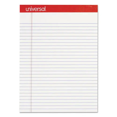 Perforated Writing Pads, Wide-Legal Rule, 8.5 X 11.75, White, 50 Sheets, Dozen 1