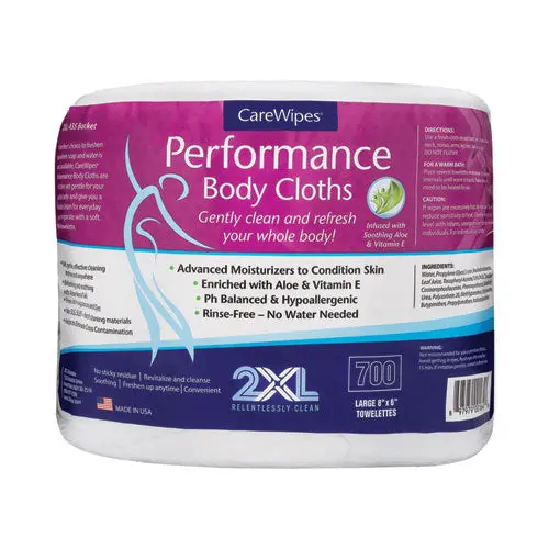 Performance Body Cloths, 6 X 8, Unscented, 700-Pack, 2 Packs-Carton 1