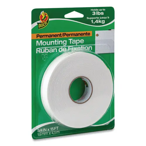 Permanent Foam Mounting Tape, 3-4" X 15Ft, White 1