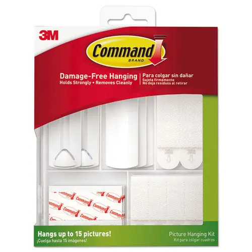 Picture Hanging Kit, White-Clear, Assorted Sizes, 38 Pieces-Pack 1