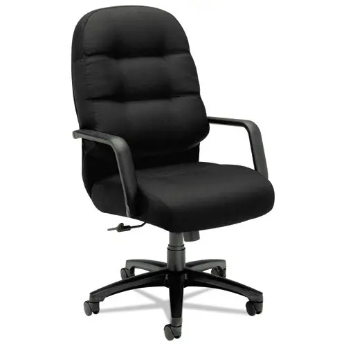 Pillow-Soft 2090 Series Executive High-Back Swivel-Tilt Chair, Supports Up To 300 Lbs., Black Seat-Black Back, Black Base 1