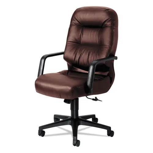Pillow-Soft 2090 Series Executive High-Back Swivel-Tilt Chair, Supports Up To 300 Lbs., Burgundy Seat-Back, Black Base 1
