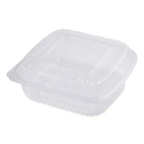 Pla Hinged Clamshells, 46 Oz, 8.3 X 8.6 X 3.1, Clear, Plastic, 300/Carton 1