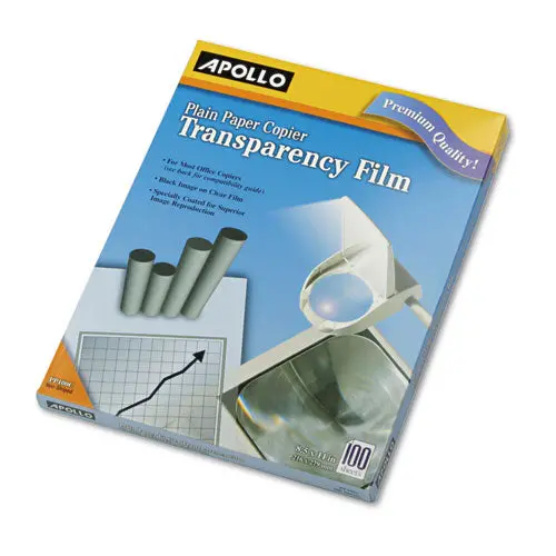 Plain Paper B-W Transparency Film, Letter, Clear, 100-Box 1