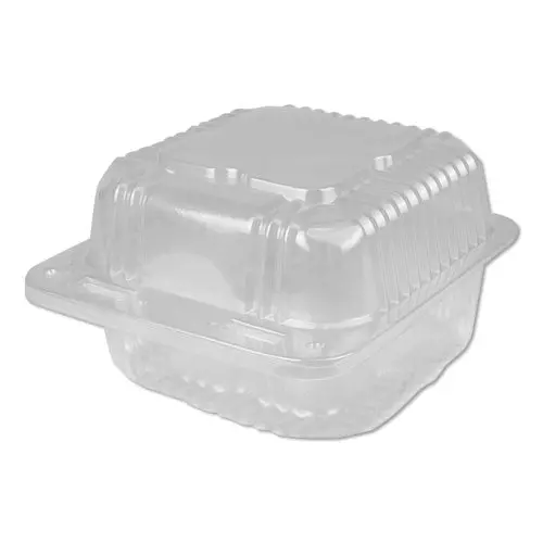 Plastic Clear Hinged Containers, 5 X 5, 12 Oz, Clear, 500-Carton 1