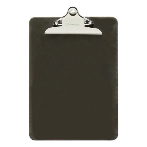 Plastic Clipboard W-High Capacity Clip, 1", Holds 8 1-2 X 12, Translucent Black 1