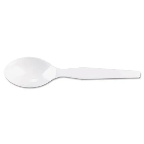 Plastic Cutlery, Heavy Mediumweight Teaspoons, White, 100-Box 1