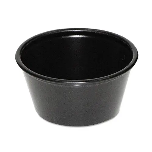 Plastic Soufflé Cups, 2 Oz., Black, 200-Bag, 12 Bags-Carton 1