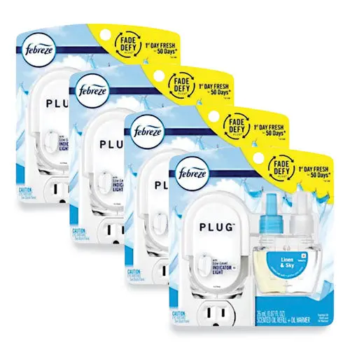 Plug Air Freshener Warmer Start Kit, 6.54 X 2.99 X 5.98, Clear/White, 4/Carton 1