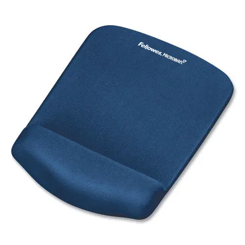 Plushtouch Mouse Pad With Wrist Rest, Foam, Blue, 7 1-4 X 9-3-8 1