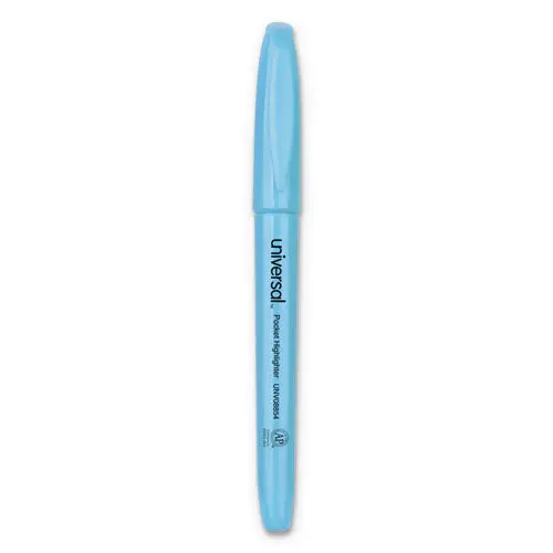 Pocket Highlighters, Chisel Tip, Fluorescent Blue, Dozen 1