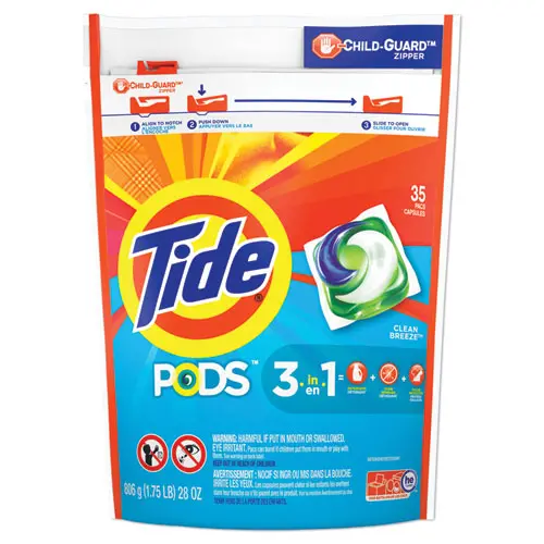 Pods, Laundry Detergent, Clean Breeze, 35-Pack, 4 Pack-Carton 1