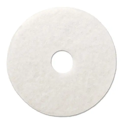 Polishing Floor Pads, 15" Diameter, White, 5-Carton 1