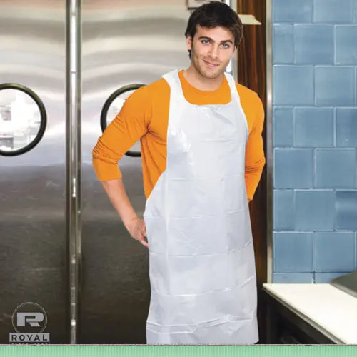 Poly Apron, White, 28 In. X 46 In., 100-Pack, One Size Fits All, 10 Pack-Carton 1