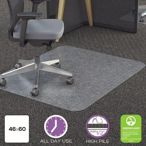 Polycarbonate All Day Use Chair Mat - All Carpet Types, 46 X 60, Rectangle, Clear 1