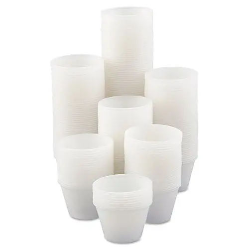 Polystyrene Portion Cups, 4 Oz, Translucent, 250-Bag, 10 Bags-Carton 1