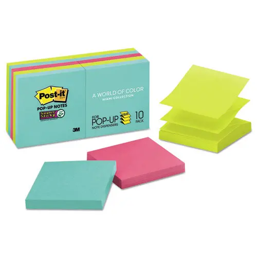 Pop-Up 3 X 3 Note Refill, Miami, 90 Notes-Pad, 10 Pads-Pack 1