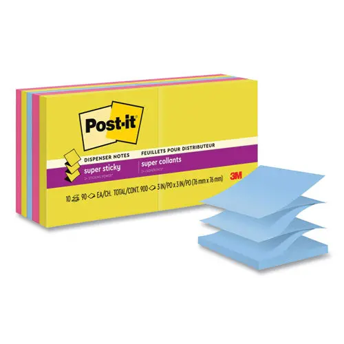 Pop-Up Notes Summer Joy Collection Colors, 3" X 3", Assorted Colors, 90 Sheets/Pad, 10 Pads/Pack 1