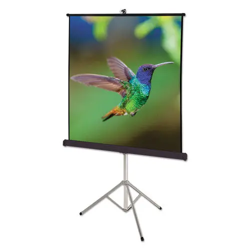 Portable Tripod Projection Screen, 70 X 70, White Matte, Black Steel Case 1