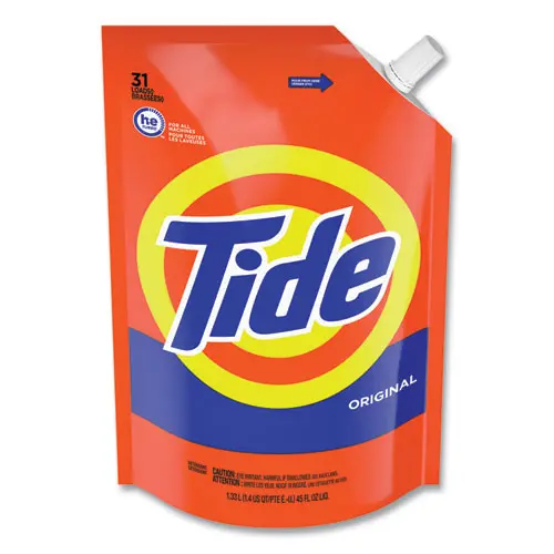 Pouch He Liquid Laundry Detergent, Tide Original Scent, 35 Loads, 45 Oz, 3-Carton 1