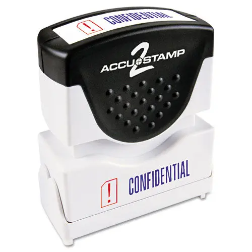 Pre-Inked Shutter Stamp, Red-Blue, Confidential, 1 5-8 X 1-2 1